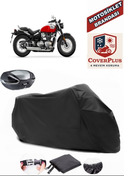 Triumph Bonneville Speed Siyah Arka Çanta Uyumlu Motorsiket Brandası Motor Örtüsü Çadır Su Geçirmez Motosiklet Kılıfı Motor Brandası
