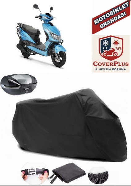 Kuba Rosewood Siyah Arka Çanta Uyumlu Motorsiket Brandası Motor Örtüsü Çadır Su Geçirmez Motosiklet Kılıfı Motor Brandası