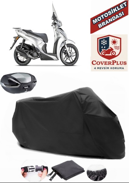Kymco People S 200I Siyah Arka Çanta Uyumlu Motorsiket Brandası Motor Örtüsü Çadır Su Geçirmez Motosiklet Kılıfı Motor Brandası