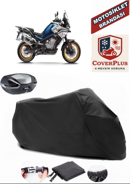 Cf Moto 800MT Touring Siyah Arka Çanta Uyumlu Motorsiket Brandası Motor Örtüsü Çadır Su Geçirmez Motosiklet Kılıfı Motor Brandası