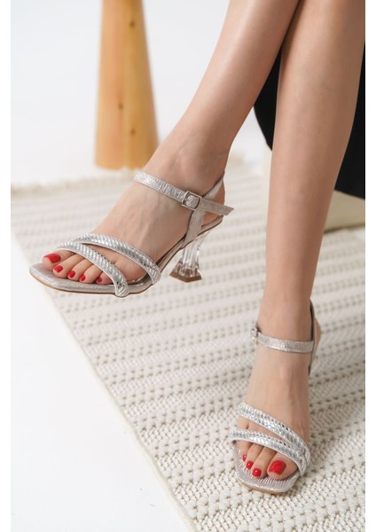 Modaserdem Kendy Altın Taşlı Kadın Topuklu Sandalet fırsatları