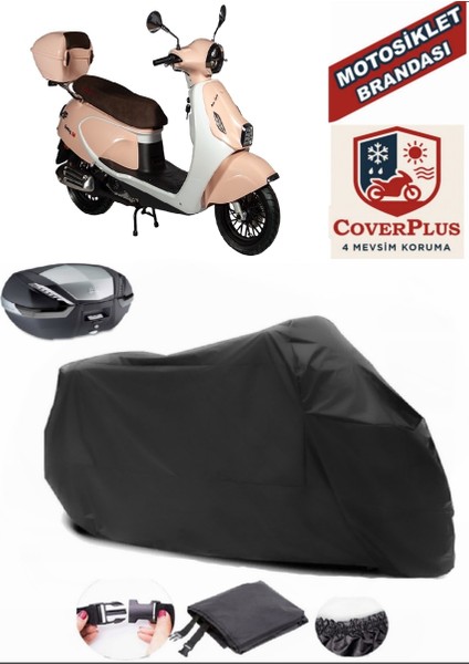 Rmg Moto Gusto Swing 50 Siyah Arka Çanta Uyumlu Motorsiket Brandası Motor Örtüsü Çadır Su Geçirmez Motosiklet Kılıfı Motor Brandası