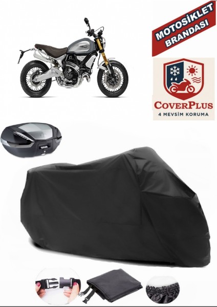 Ducati Scrambler 1100 Special Siyah Arka Çanta Uyumlu Motorsiket Brandası Motor Örtüsü Çadır Su Geçirmez Motosiklet Kılıfı Motor Brandası