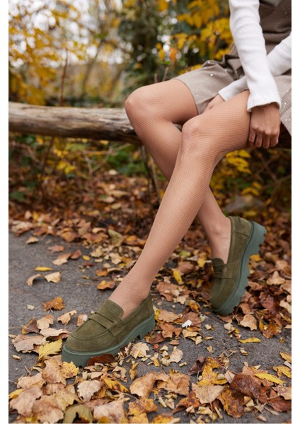 Alberto Kadın Kahve Gercek Deri Eva Taban Loafer Ayakkabi