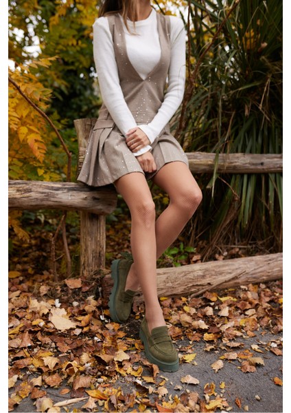 Alberto Kadın Kahve Gercek Deri Eva Taban Loafer Ayakkabi