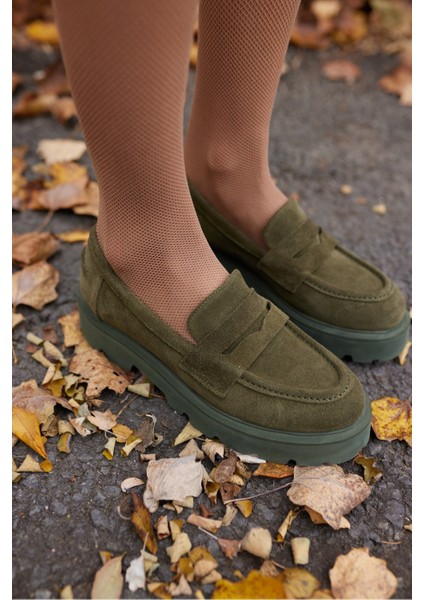 Alberto Kadın Kahve Gercek Deri Eva Taban Loafer Ayakkabi