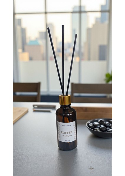 -Kahve-Çubuklu Koku-Kahverengi-Kahve Bambu Oda Kokusu 50 ml – Aromaterapi | Sıcak ve Enerji Veren Esans