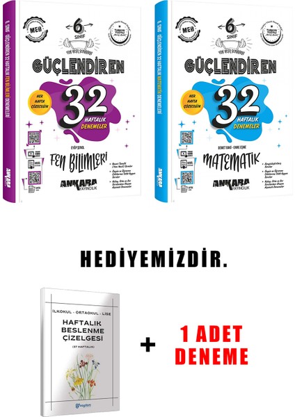 6.sınıf Güçlendiren 32 Haftalık Deneme 2'li Set (Güncel Marif Model) fiyatları