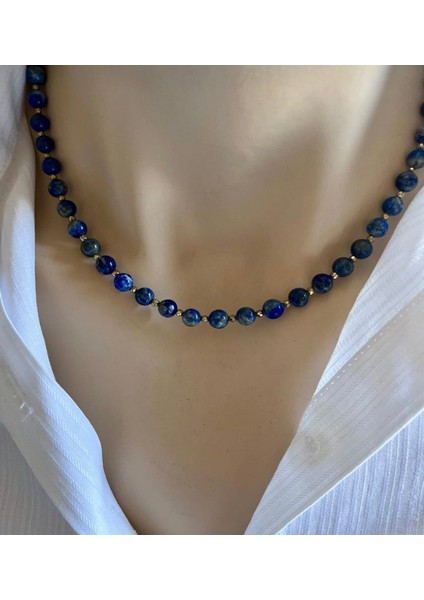 Lapis Lazuli 6 mm Kolye Altın Kaplama Gemici Kilit indirimleri