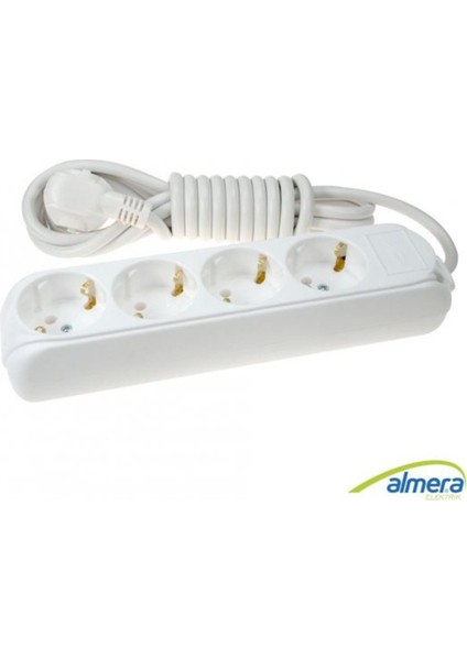 Almera 4lü 3mt Topraklı Priz (9240203)