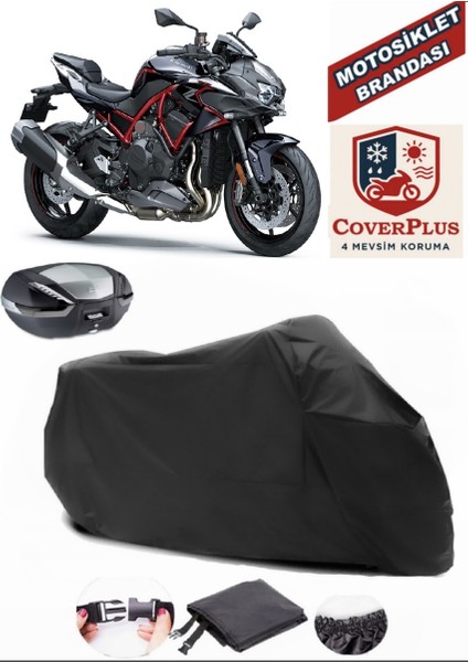 Kawasaki Z H2 Se Siyah Arka Çanta Uyumlu Motorsiket Brandası Motor Örtüsü Çadır Su Geçirmez Motosiklet Kılıfı Motor Brandası