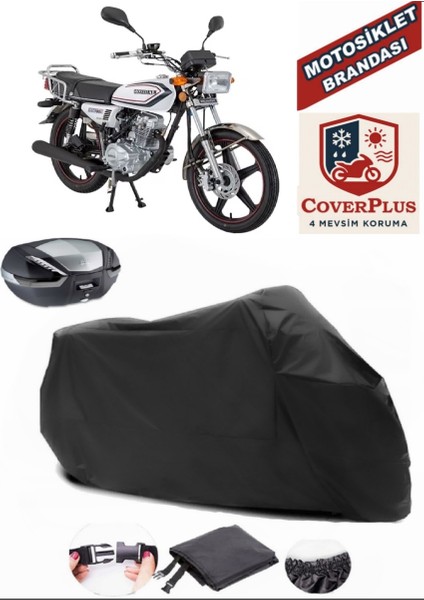 Mondial 100 Uag Siyah Arka Çanta Uyumlu Motorsiket Brandası Motor Örtüsü Çadır Su Geçirmez Motosiklet Kılıfı Motor Brandası