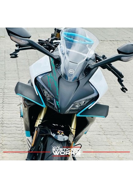 Cfmoto 450SR Ön Kafa Sticker Şimşek Modeli