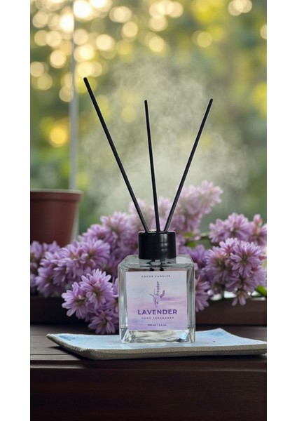 -Lavanta-Çubuklu Koku-Beyaz-Lavanta Bambu Oda Kokusu 100 ml – Aromaterapi | Doğal ve Rahatlatıcı Esans