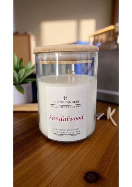 -Sandal-Kokulu Mum-Kahverengi-Aromaterapi & Meditasyon Için Bambu Kapaklı Doğal Soya Mum – Sandal Ağacı Kokulu (120 Gr) modelleri