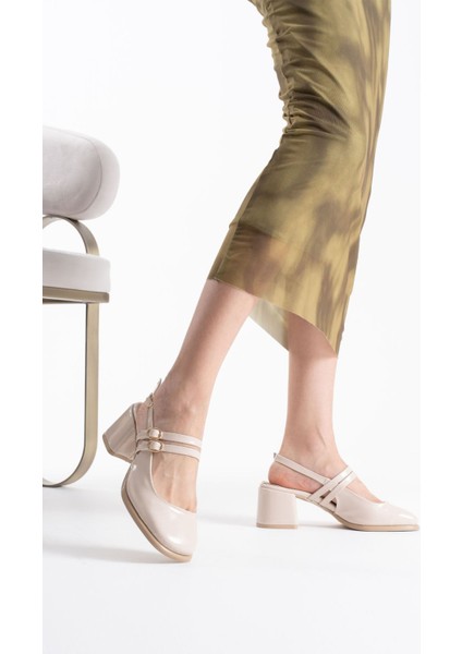 Modaserdem Faye Bej Rugan Kadın Topuklu Ayakkabı fırsatları