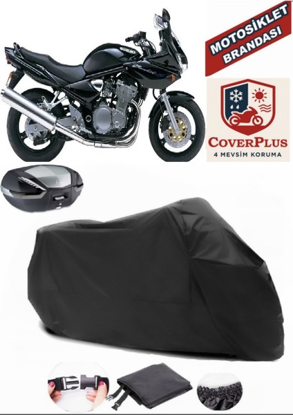 Suzuki Gsf 600 Bandit Siyah Arka Çanta Uyumlu Motorsiket Brandası Motor Örtüsü Çadır Su Geçirmez Motosiklet Kılıfı Motor Brandası