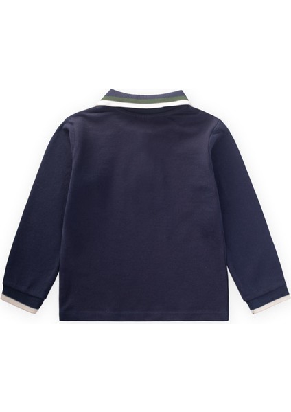 Uzun Kollu Polo Yaka T-Shırt 2-14 Yaş Lacivert indirimleri