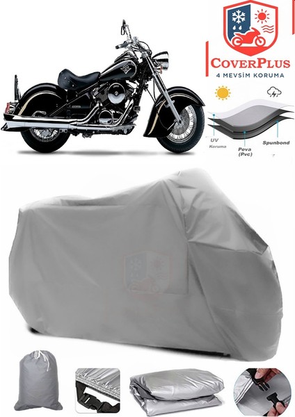 Kawasaki Vn 800 Drifter Gri Motorsiket Brandası Motor Örtüsü Çadır Su Geçirmez Motosiklet Kılıfı Motor Brandası