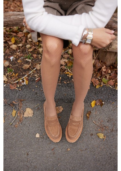 Alberto Kadın Vizon Gercek Suet Loafer Ayakkabi fırsatları