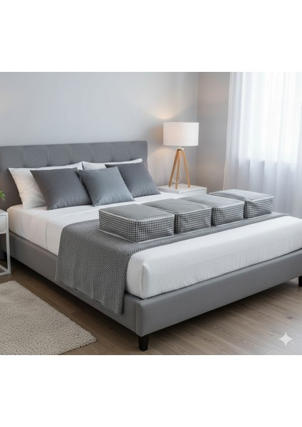 4'lü Kaz Ayağı Büyük Baza Altı & Çekyat Tipi Tela Hurç 65X45X22 cm – Fermuarlı Saklama ve Düzenleme Hurcu