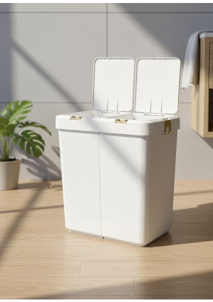 4’lü Katlanabilir Çamaşır Sepeti Seti – 80 Litre Gold/beyaz Kirli Sepeti, Sele, Su Kovası ve Maşrapa fırsatları