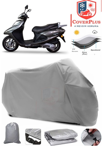 Falcon Dolphin 125 Efı Gri Motorsiket Brandası Motor Örtüsü Çadır Su Geçirmez Motosiklet Kılıfı Motor Brandası
