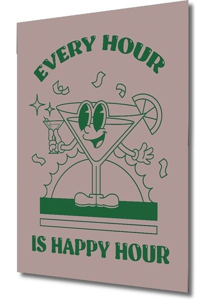 Dekoratif Ahşap Dikdörtgen Tablo Her Saat Mutlu Saat fiyatları