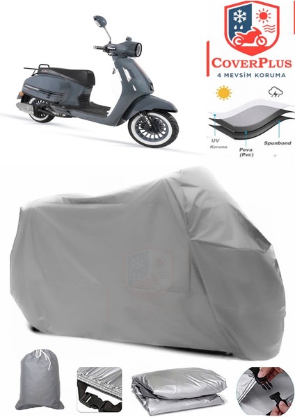 Arora Dazzle Pro Gri Motorsiket Brandası Motor Örtüsü Çadır Su Geçirmez Motosiklet Kılıfı Motor Brandası