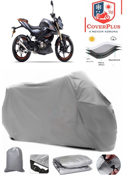 Qj SRK125 S Gri Motorsiket Brandası Motor Örtüsü Çadır Su Geçirmez Motosiklet Kılıfı Motor Brandası