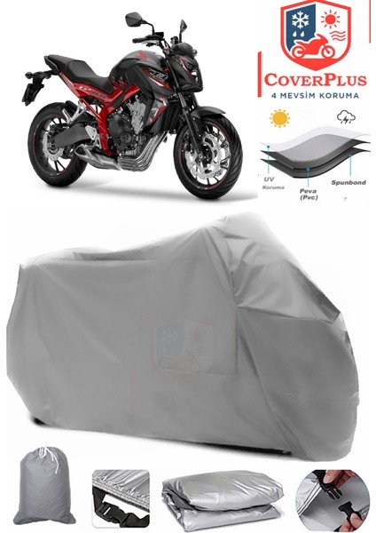 Honda Cb 650 F Gri Motorsiket Brandası Motor Örtüsü Çadır Su Geçirmez Motosiklet Kılıfı Motor Brandası