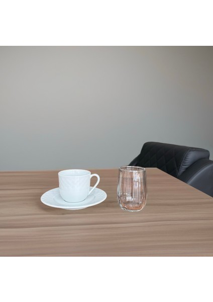 6 Adet Desenli-Bombeli Kahve Yanı Su Bardağı fırsatları