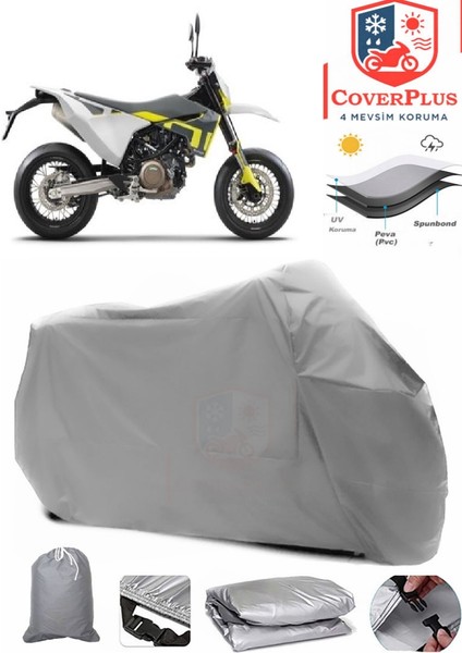 Husqvarna Supermoto 701 Gri Motorsiket Brandası Motor Örtüsü Çadır Su Geçirmez Motosiklet Kılıfı Motor Brandası