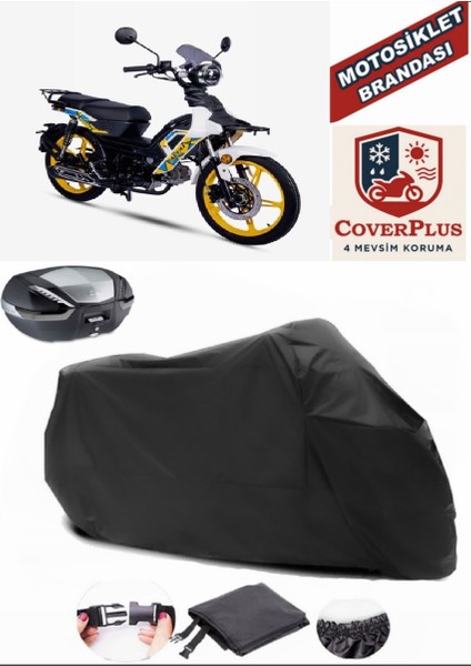 Altai Tank 50 Siyah Arka Çanta Uyumlu Motorsiket Brandası Motor Örtüsü Çadır Su Geçirmez Motosiklet Kılıfı Motor Brandası