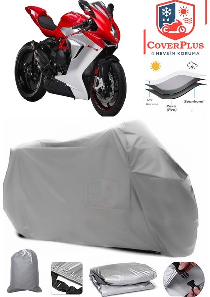 Mv Agusta F3 675 Gri Motorsiket Brandası Motor Örtüsü Çadır Su Geçirmez Motosiklet Kılıfı Motor Brandası