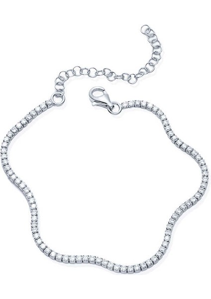 Gümüş 2 mm Su Yolu Kadın Bileklik