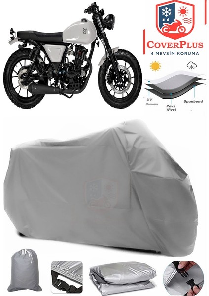Mutt Fsr 125 Gri Motorsiket Brandası Motor Örtüsü Çadır Su Geçirmez Motosiklet Kılıfı Motor Brandası