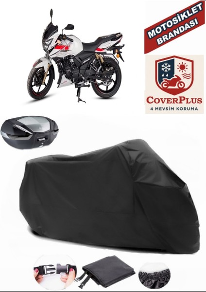 Tvs Apache Rtr 180 Siyah Arka Çanta Uyumlu Motorsiket Brandası Motor Örtüsü Çadır Su Geçirmez Motosiklet Kılıfı Motor Brandası