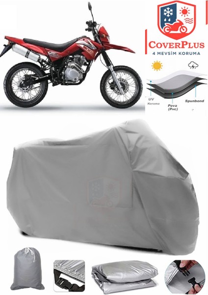 Lifan X-Plore 200M Gri Motorsiket Brandası Motor Örtüsü Çadır Su Geçirmez Motosiklet Kılıfı Motor Brandası