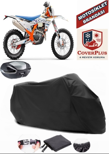 Ktm 530 Exc Siyah Arka Çanta Uyumlu Motorsiket Brandası Motor Örtüsü Çadır Su Geçirmez Motosiklet Kılıfı Motor Brandası