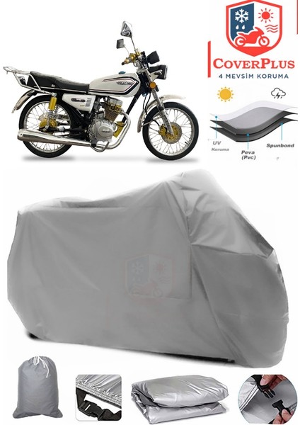 Falcon Attack 50 Gri Motorsiket Brandası Motor Örtüsü Çadır Su Geçirmez Motosiklet Kılıfı Motor Brandası