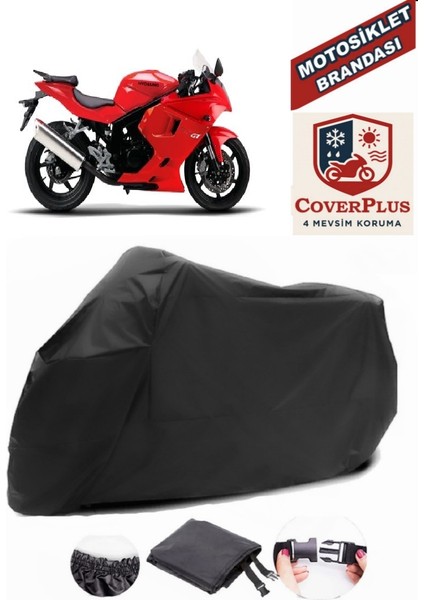 Hyosung Gt 250 R Siyah Motorsiket Brandası Motor Örtüsü Çadır Su Geçirmez Motosiklet Kılıfı Motor Brandası