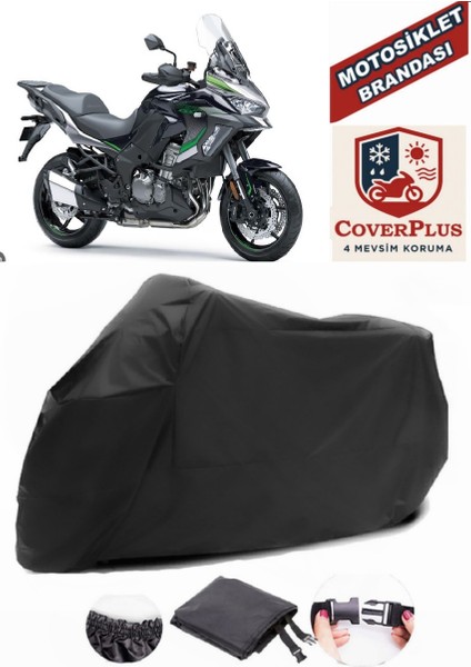 Kawasaki Versys X300 Siyah Motorsiket Brandası Motor Örtüsü Çadır Su Geçirmez Motosiklet Kılıfı Motor Brandası