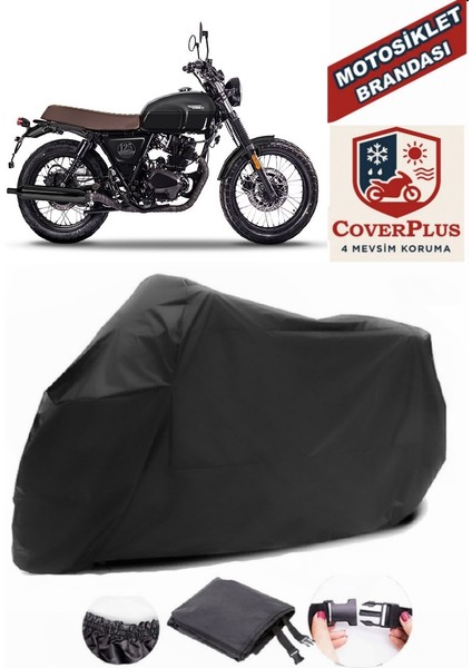 Brixton Cromwell 250 Siyah Motorsiket Brandası Motor Örtüsü Çadır Su Geçirmez Motosiklet Kılıfı Motor Brandası
