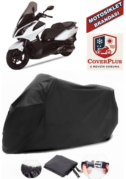Kymco Downtown 300I Siyah Motorsiket Brandası Motor Örtüsü Çadır Su Geçirmez Motosiklet Kılıfı Motor Brandası