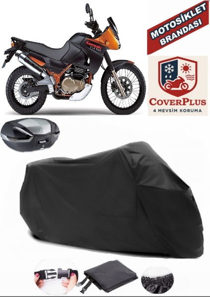 Kawasaki Kle 500 Siyah Arka Çanta Uyumlu Motorsiket Brandası Motor Örtüsü Çadır Su Geçirmez Motosiklet Kılıfı Motor Brandası