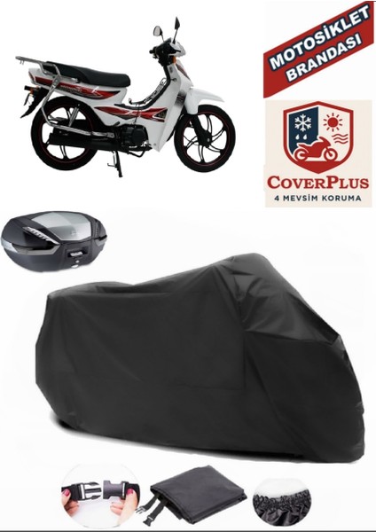 Mondial 100 Sfc Automatic x Siyah Arka Çanta Uyumlu Motorsiket Brandası Motor Örtüsü Çadır Su Geçirmez Motosiklet Kılıfı Motor Brandası