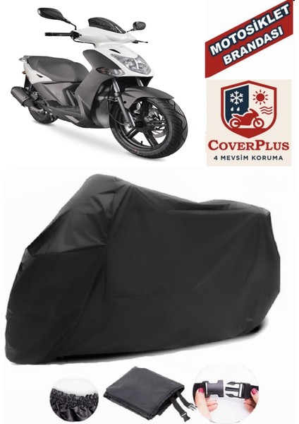Kymco Agility 150 Siyah Motorsiket Brandası Motor Örtüsü Çadır Su Geçirmez Motosiklet Kılıfı Motor Brandası