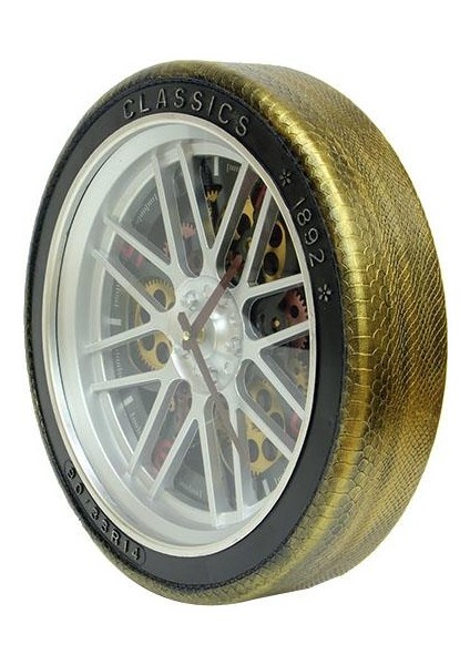 Saat Çarklı Jant Modeli Duvar Saati Dekoratif Ev Ofis Hediyelik modelleri