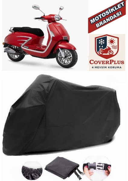 Dorado Akida Scooter 125 Siyah Motorsiket Brandası Motor Örtüsü Çadır Su Geçirmez Motosiklet Kılıfı Motor Brandası